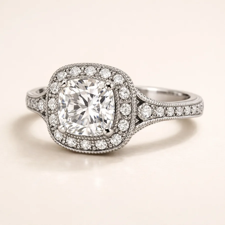 Vintage Cushion Halo